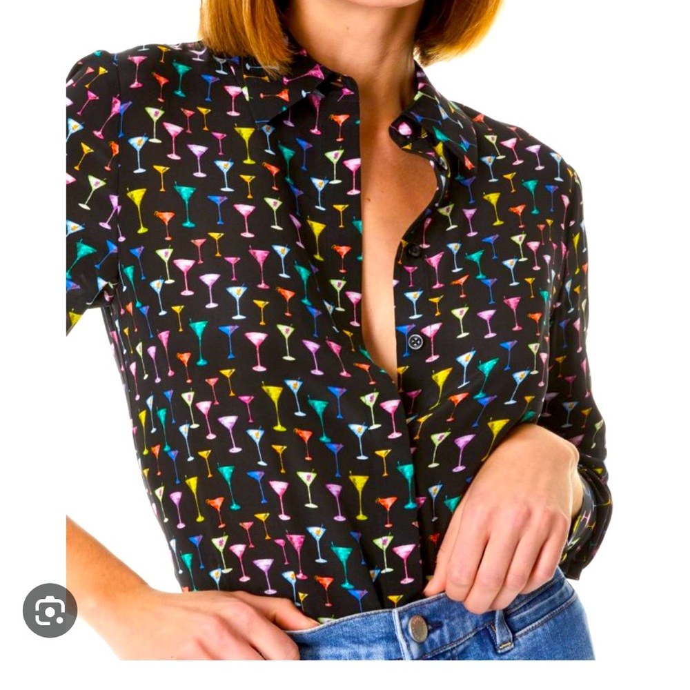 Alice + Olivia Willa Martini Silk Shirt
